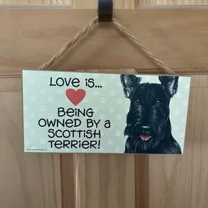 Like New, Love is Scottish Terrier Hanging Sign